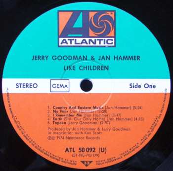 LP Jan Hammer: Like Children 