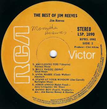 LP Jim Reeves: The Best Of Jim Reeves