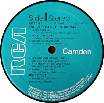 LP Jim Reeves: 12 Songs Of Christmas