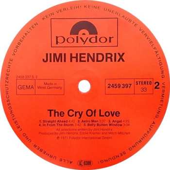 LP Jimi Hendrix: The Cry Of Love
