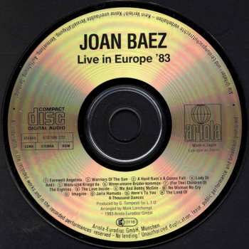 CD Joan Baez: Live Europe 83 - Children Of The Eighties