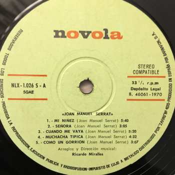 LP Joan Manuel Serrat: Mi Niñez