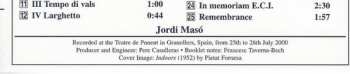 CD Jordi Masó: Piano Music Volume 2: Piano Sonata No. 1 • Three Inventions