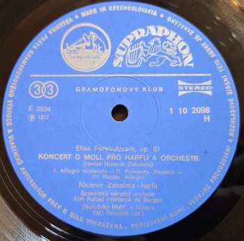 LP Joaquín Rodrigo: Hraje Koncerty Pro Harfu A Orchester