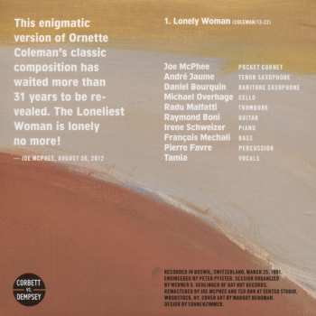 CD Joe McPhee Po Music: The Loneliest Woman