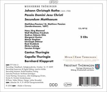 2CD Cantus Thuringia: Matthäus-Passion