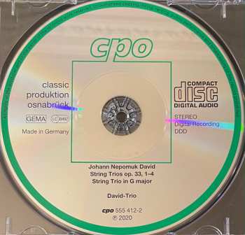 CD Johann Nepomuk David: Five String Trios