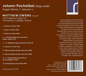 CD Johann Pachelbel: Organ Works • Volume 1