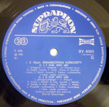 2LP/Zestaw pudełkowy Johann Sebastian Bach: Braniborské Koncerty