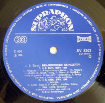 2LP/Zestaw pudełkowy Johann Sebastian Bach: Braniborské Koncerty