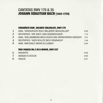 CD Johann Sebastian Bach: Cantatas BWV 170 & 35