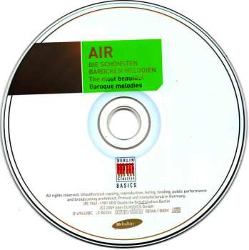 CD Johann Sebastian Bach: AIR - Die Schönsten Barocken Melodien - The Most Beautiful Baroque Melodies DIGI