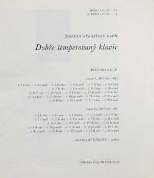 5LP/Zestaw pudełkowy Johann Sebastian Bach: Dobře Temperovaný Klavír (5xLP + BOX + BOOKLET)