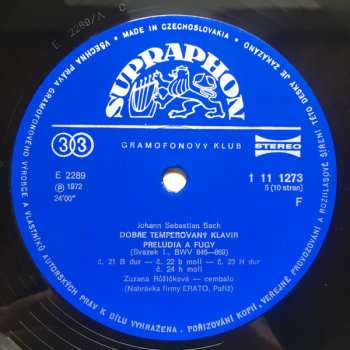 5LP/Zestaw pudełkowy Johann Sebastian Bach: Dobře Temperovaný Klavír (5xLP + BOX + BOOKLET)