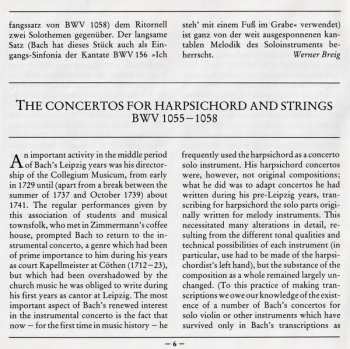 CD Johann Sebastian Bach: Konzerte Für Cembalo Und Streicher = Concertos For Harpsichord And Strings = Concertos Pour Clavecin Et Orchestre À Cordes BWV 1055 · 1056 ·1057 · 1058