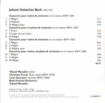 CD Johann Sebastian Bach: Concertos Pour Violon