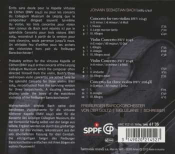 CD Johann Sebastian Bach: Violin Concertos BWV 1041-1043