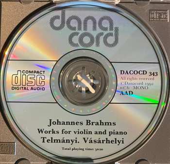 CD Johannes Brahms: Works For Violin And Piano 