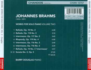 CD Johannes Brahms: Works For Solo Piano, Volume 2