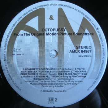 LP John Barry: Octopussy (Original Motion Picture Soundtrack)