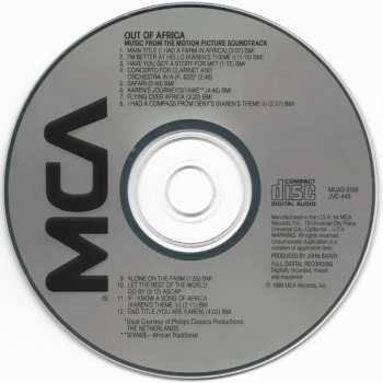 CD John Barry: Out Of Africa (Music From The Motion Picture Soundtrack)