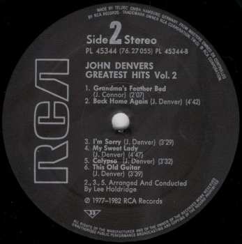 LP John Denver: Greatest Hits Volume Two