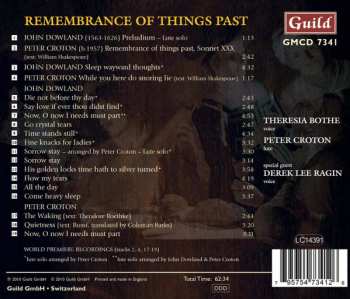CD John Dowland: Remembrance Of Things Past (Lute Songs & Solos By John Dowland & Peter Croton)