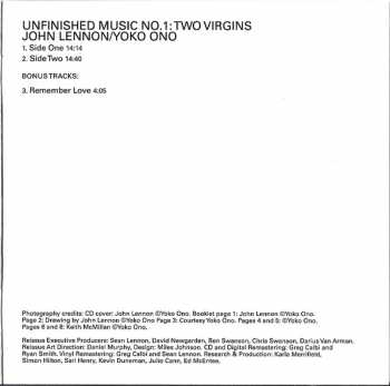 CD John Lennon & Yoko Ono: Unfinished Music No. 1: Two Virgins