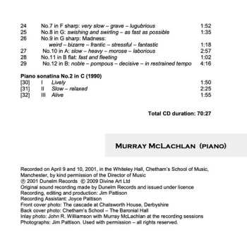 CD Murray McLachlan: Music For Piano Volume 1