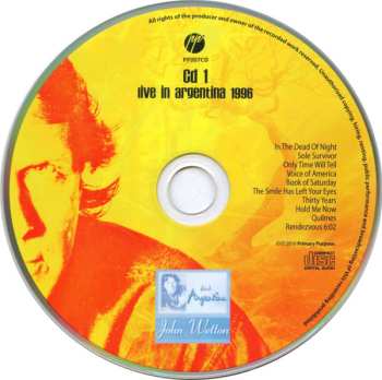 6CD John Wetton: The Official Bootleg - Archive Vol 1 (Live In Argentina 1996 · Live In Osaka 1997 · Live In Tokyo 1999) DLX