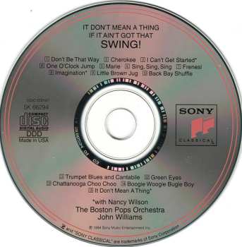 CD John Williams: It Don't Mean A Thing If It Ain't Got That Swing