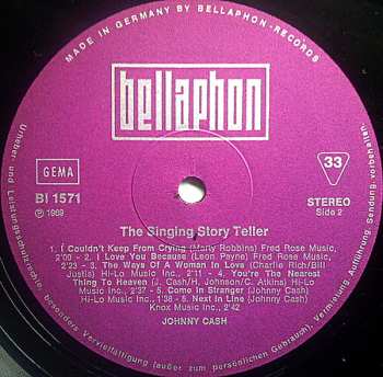 LP Johnny Cash & The Tennessee Two: The Singing Story Teller