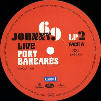 2LP Johnny Hallyday: Live Port Barcarès - 9 Août 1969 LTD