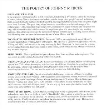 CD Johnny Mercer: The Poetry Of Johnny Mercer (1909-1976) Too Marvellous For Words!