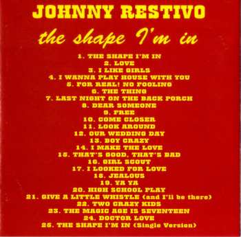 CD Johnny Restivo: The Shape I'm In