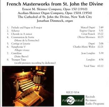 CD Jonathan Dimmock: French Masterworks From St. John The Divine
