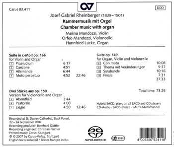 SACD Josef Rheinberger: Kammermusik Mit Orgel