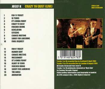 CD Josef K: Crazy To Exist (Live)