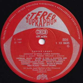 LP Josef Kainar: Chvíle Lásky (Šansony A Verše Josefa Kainara)