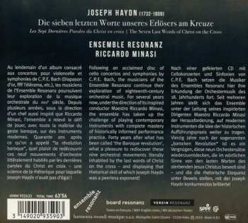 CD Joseph Haydn: Die Sieben Letzten Worte Unseres Erlösers Am Kreuze