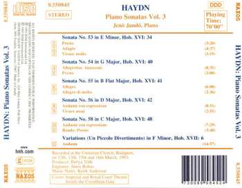 CD Joseph Haydn: Piano Sonatas, Vol. 3 (Nos. 53 - 56 & 58 / Un Piccolo Divertimento)
