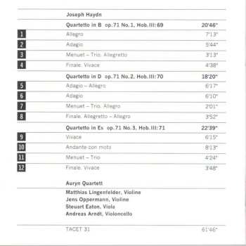 CD Joseph Haydn: Streichquartette Op. 71