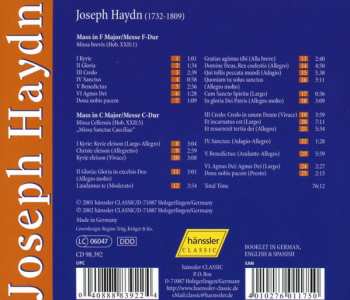 CD Joseph Haydn: Mass In F Major; Mass In C Major