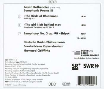 CD Deutsche Radio Philharmonie Saarbrücken Kaiserslautern: Symphony No. 3 »Ships« • The Birds Of Rhiannon • The Girl I Left Behind Me