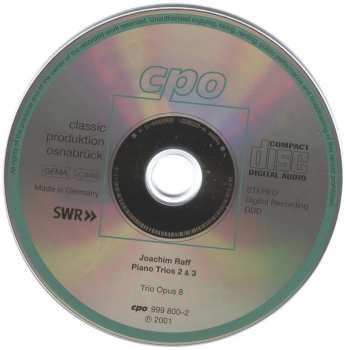 CD Joseph Joachim Raff: Piano Trios No 2 & 3