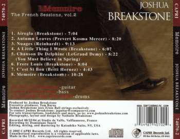 CD Joshua Breakstone: Memoire The French Sessions, Vol. 2