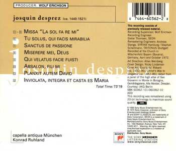 CD Josquin Des Prés: Missa "La Sol Fa Re Mi" · Motets