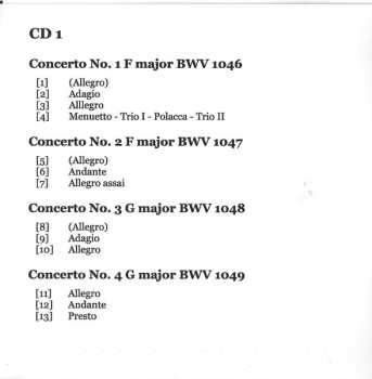 2CD Johann Sebastian Bach: Brandenburg Concertos No. 1 - 6 (Recording: 1954)