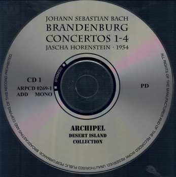 2CD Johann Sebastian Bach: Brandenburg Concertos No. 1 - 6 (Recording: 1954)