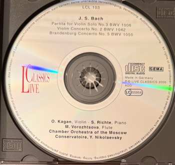 CD Johann Sebastian Bach: Partita For Solo Violin No. 3 In E BWV 1006 / Violin Concerto No. 2 In E BWV 1042 / Brandenburg Concerto No. 5 In D BWV 1050
